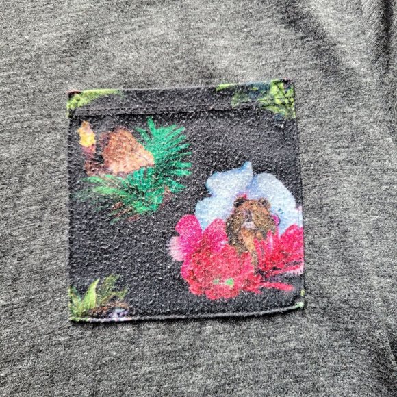 Star Wars Mens Gray On The Byas Floral Pocket Short Sleeve Crew Neck T-shirt Siz - Picture 2 of 6